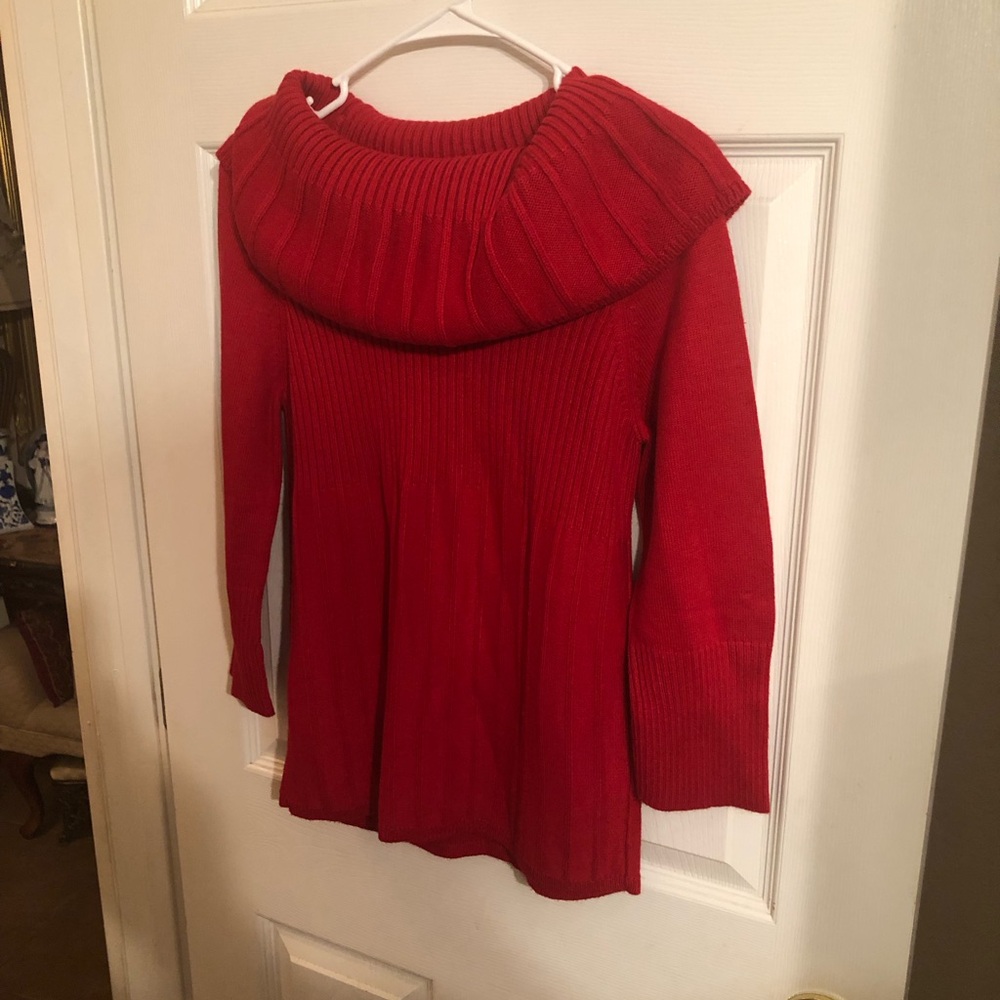 Kenneth Cole Red Cowl Neck Sweater